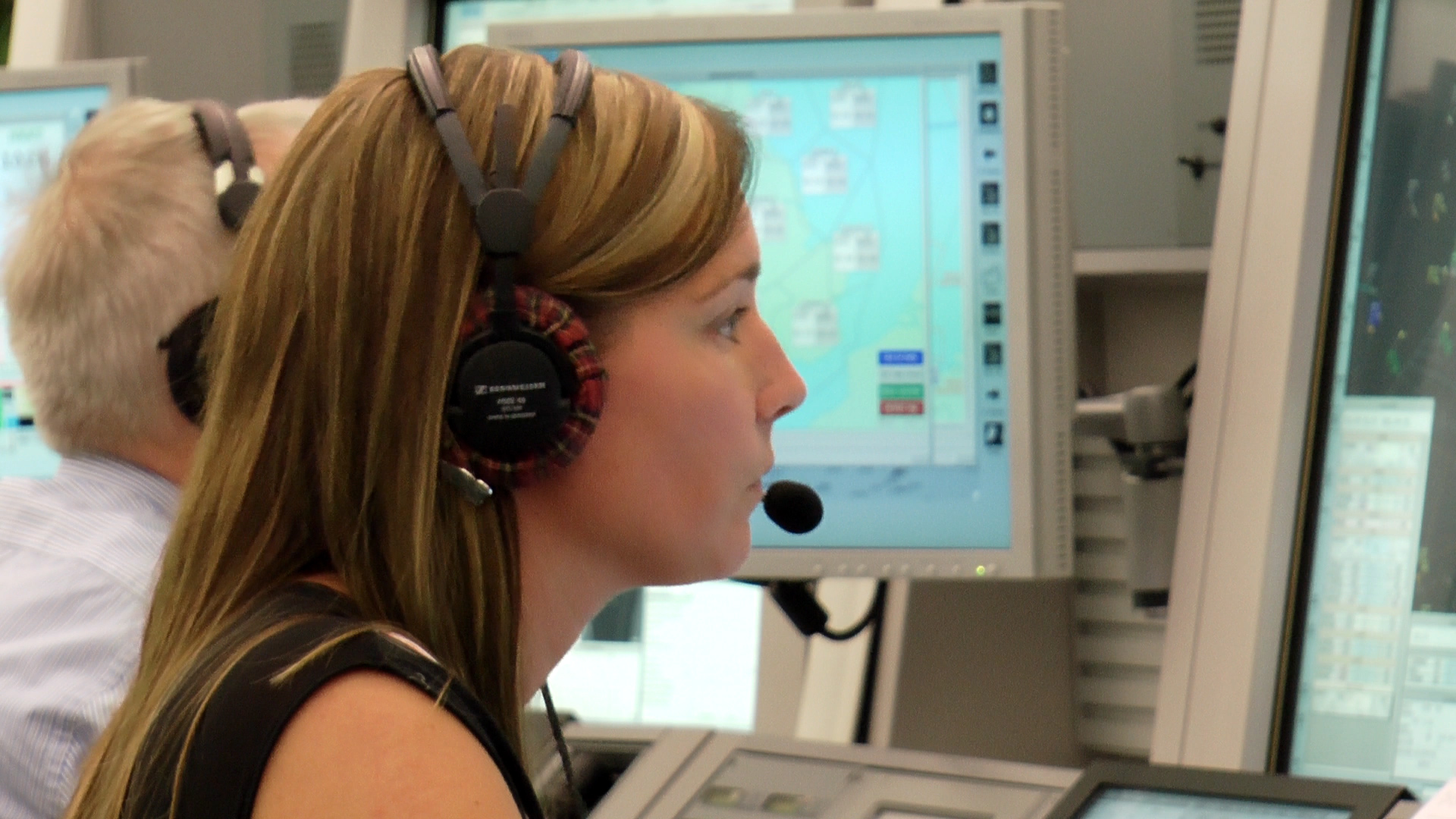 Kathryn Parker, NATS air traffic controller, managing the flight from the control centre in Swanwick.